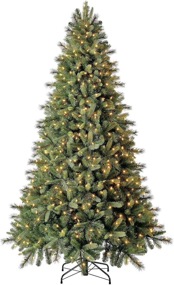 Evergreen Classics 7.5 ft Pre-Lit Norway Spruce Quick Set Artificial Christmas Tree, Warm White L... | Amazon (US)