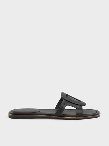 Easley Cut-Out Slide Sandals
    
         - Black | Charles & Keith UK