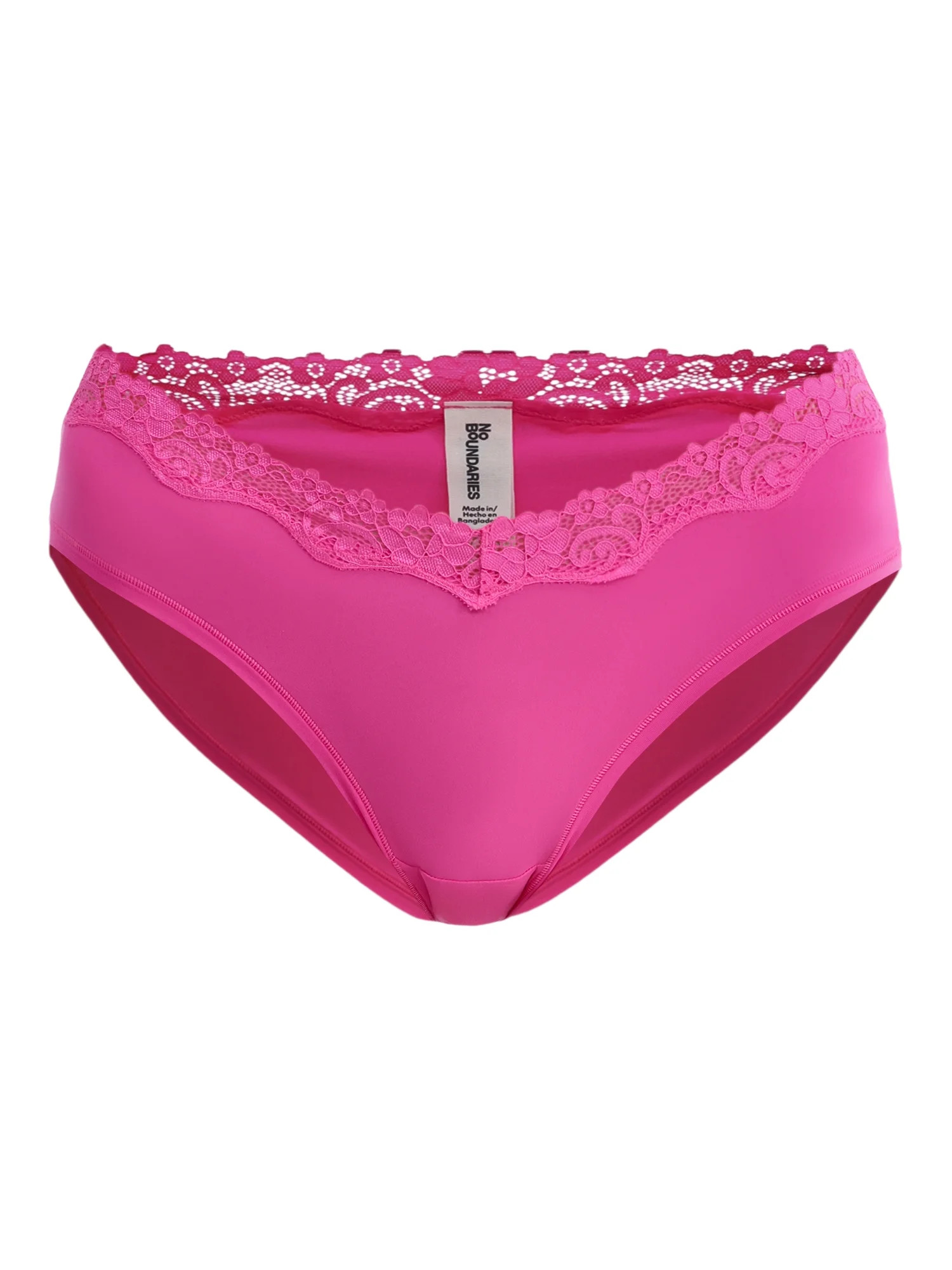 No Boundaries Body Base Hipster Panties with Lace, Women's | Walmart (US)