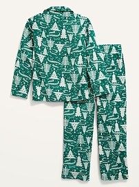 Gender-Neutral Matching Holiday-Themed Flannel Pajama Set for Kids | Old Navy (US)