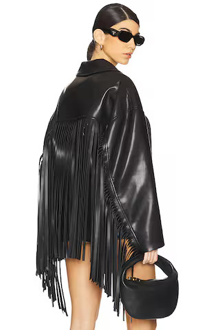Camila Coelho Iza Faux Leather Jacket in Black from Revolve.com | Revolve Clothing (Global)