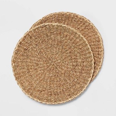 2pk Twisted Seagrass Woven Charger Natural - Threshold™ | Target