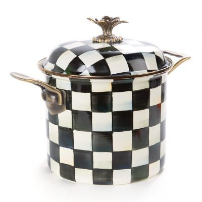 MacKenzie-Childs Courtly Check Enamel 7 Qt. Stockpot | MacKenzie-Childs