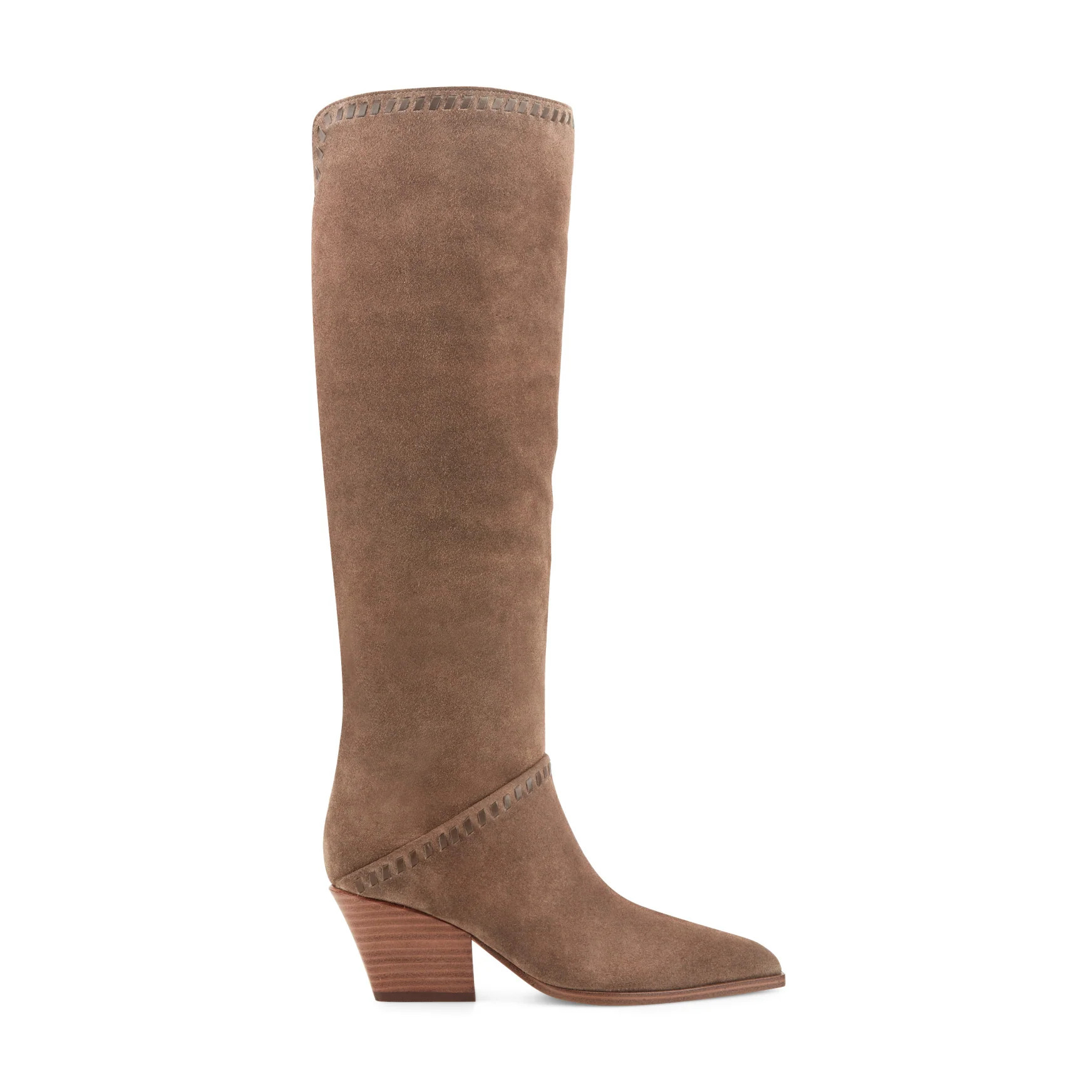 Women's Tayla Block Heel Leather Boot - Dark Brown Suede | Marc Fisher Footwear | Marc Fisher