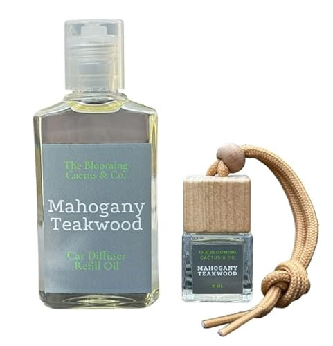 Car Air Freshener, Luxury Car Diffuser with 1 Oz Refill, Phthalate Free Fragrance – Long Lasting Scent | Refillable Hanging Air Freshener for Car, Home, Office | Made in USA (Mahogany Teakwood) | Amazon (US)