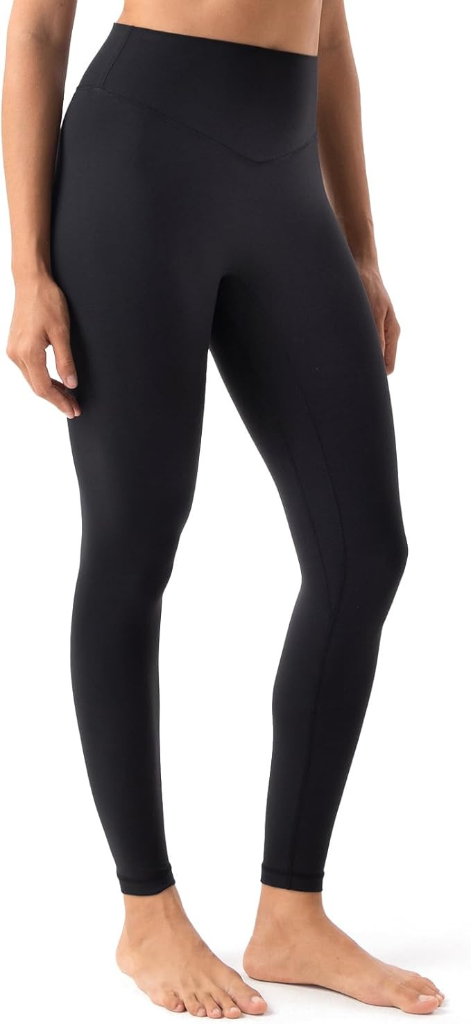 YUNOGA HugMotion Women's No Front Seam Leggings 25" Inseam - High Waisted Tummy Control Seamless ... | Amazon (US)