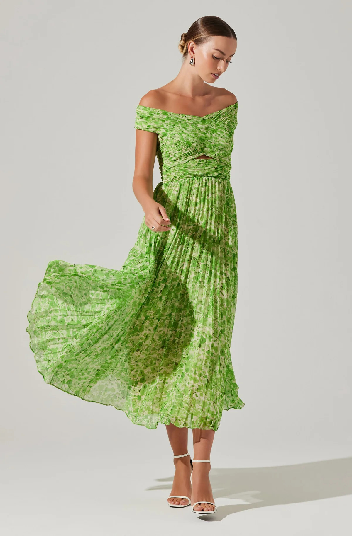 Leonara Pleated Midi dress | ASTR The Label (US)