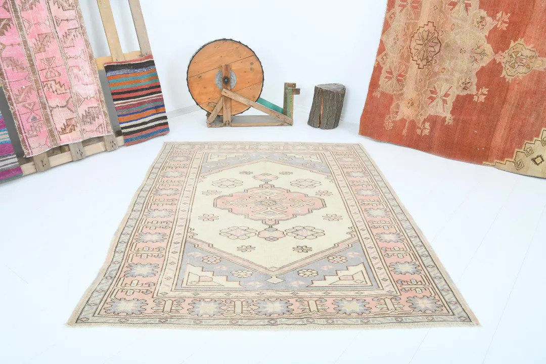 5x6 Rug,faded Vintage Rug,turkish Area Rug,oushak Rug 5x6,rug for Living Room,5x6 Area Rug,handma... | Etsy (US)