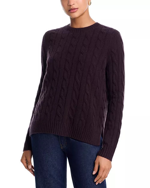 100% Cashmere Cable Knit Crewneck Sweater - Exclusive | Bloomingdale's (US)
