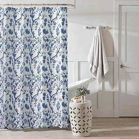 Laura Ashley Charlotte Shower Curtain in Blue | Walmart (US)
