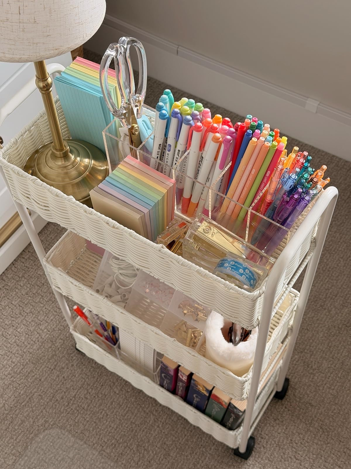 One cart, SO many possibilities! ✨ I love this rolling cart for keeping all the little things organized and easy to grab. Use it for office supplies, crafts, homework essentials, or even a dorm room setup! 🤍 #LTKHome #OrganizationIdeas #RollingCart #HomeOrganization #DormOrganization

#LTKSeasonal #LTKHome