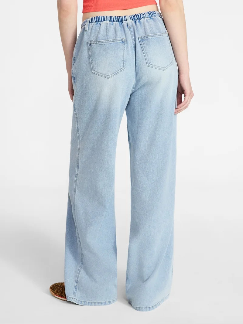 No Boundaries Mini Waist Wide Leg Pants, 31" Inseam, Women's XXS-XXL | Walmart (US)