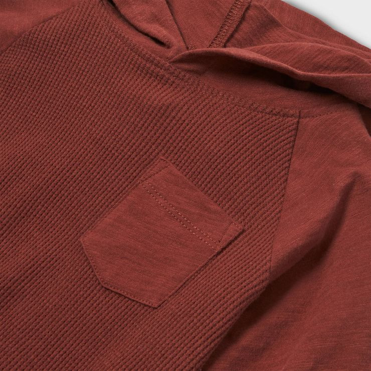 OshKosh B'gosh Toddler Boys' Thermal Hoodie T-Shirt - Maroon | Target