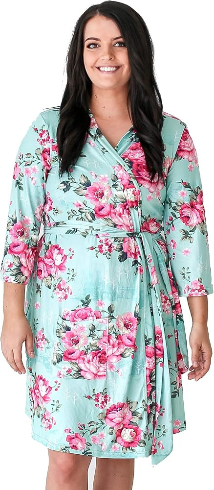 Mommy Robe for Maternity, Labor Delivery Soft Nursing Lounge Wear, Viscose from Bamboo | Amazon (US)