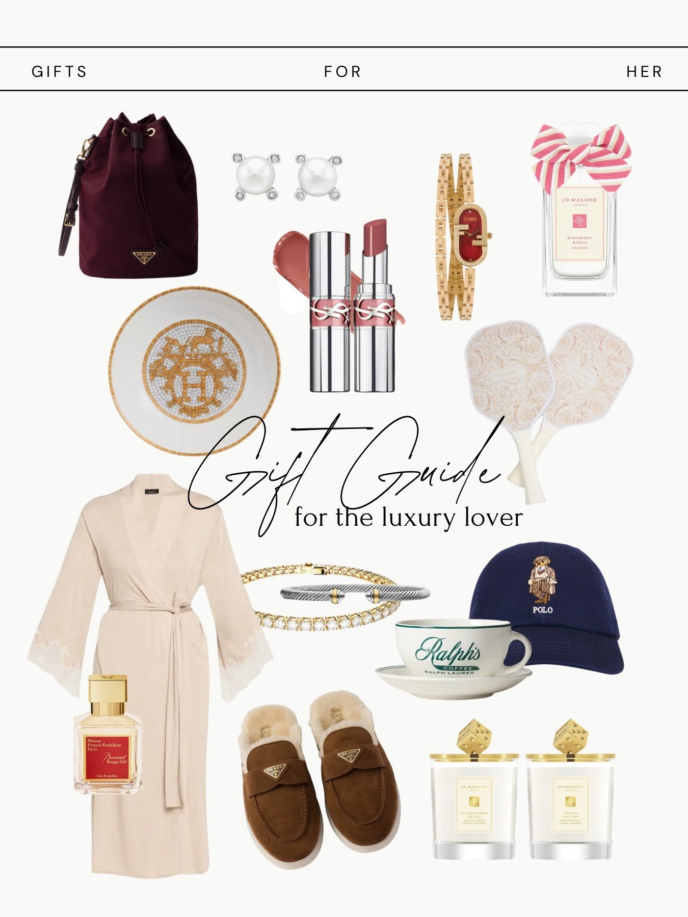 luxury gift guide, gifts for her, holiday gift ideas, timeless style gifts, classic everyday essentials, neutral cozy aesthetic, pearl earrings, jo malone perfume, prada slippers, ralph lauren home, david yurman bracelet, designer gifts under 500, thoughtful elevated gifts, luxury stocking stuffers

#LTKSeasonal #LTKGiftGuide #LTKHoliday