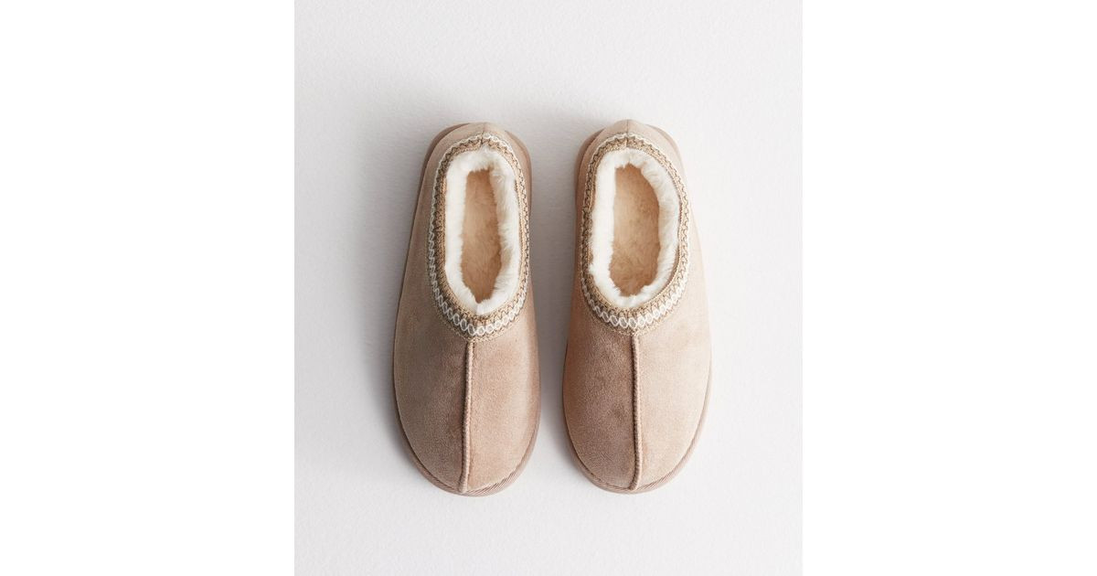 Off White Embroidered Trim Slipper Boots
						
						Add to Saved Items
						Remove from Saved ... | New Look (UK)