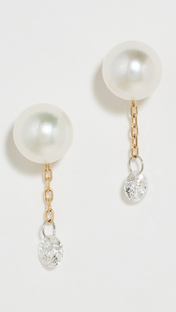 Mizuki 14k Akoya Pearl with Drilled Diamond Drop | Shopbop | Shopbop