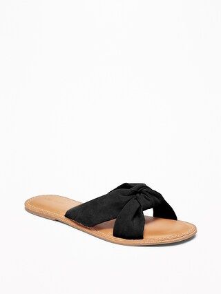 Faux-Suede Knotted-Twist Slide Sandals for Women | Old Navy US