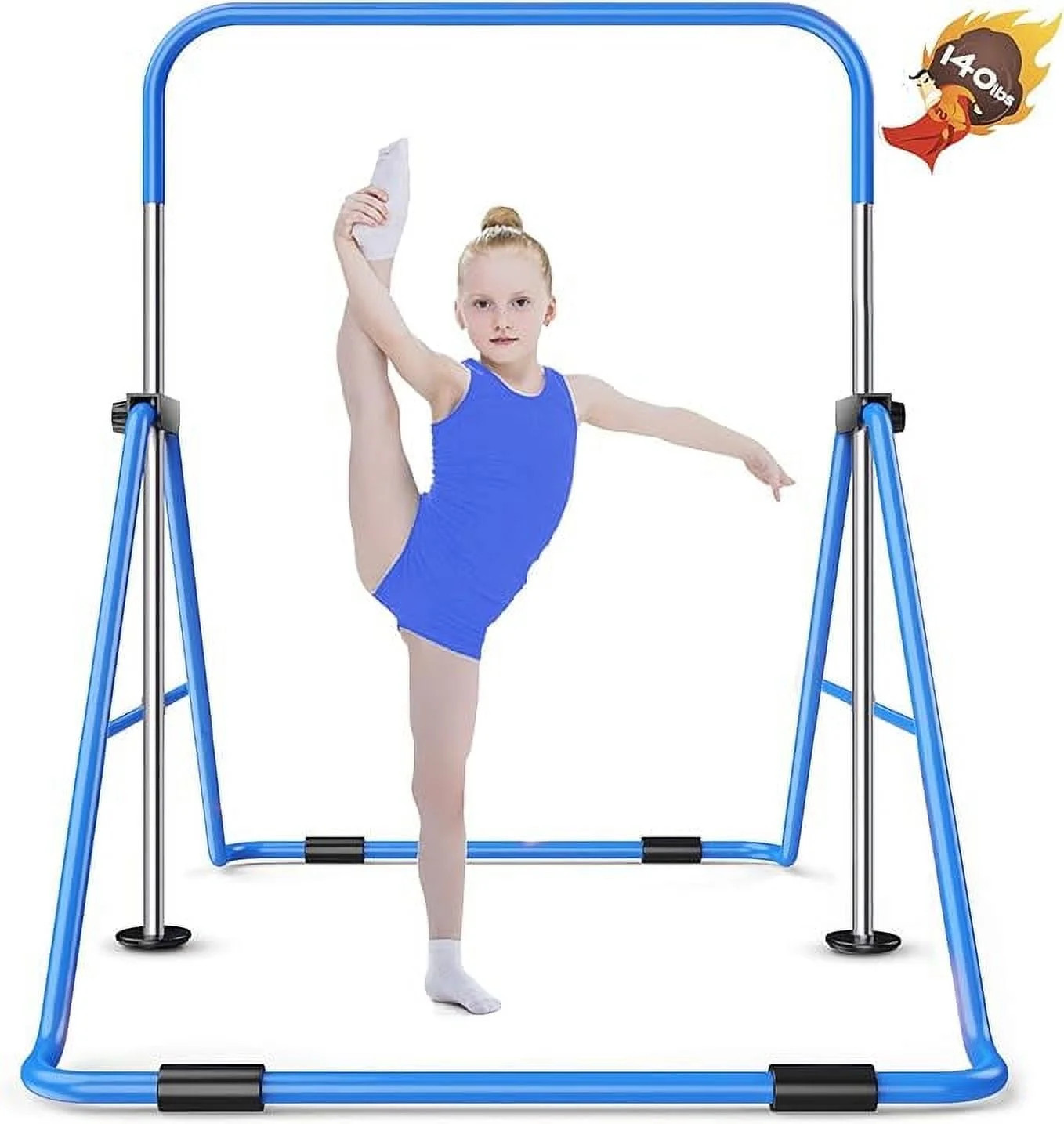 Safly Fun Gymnastics Bar for Kids, Height Adjustable Junior Training Bar for Home, Folding Gymnas... | Walmart (US)