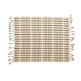 Bloomingville Woven Recycled Cotton Blend Plaid Tassels, Charcoal Color & Brown Throw, Charcoal &... | Amazon (US)
