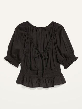 Puff-Sleeve Smocked Poet Blouse for Women | Old Navy (US)