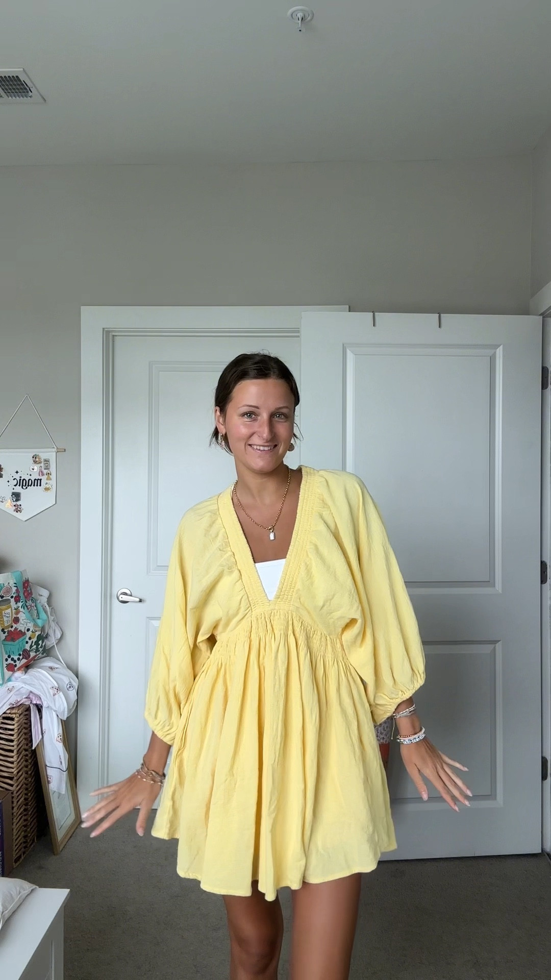 feeling like sunshine in this dress 🌞

spring dress, church fits, spring romperr