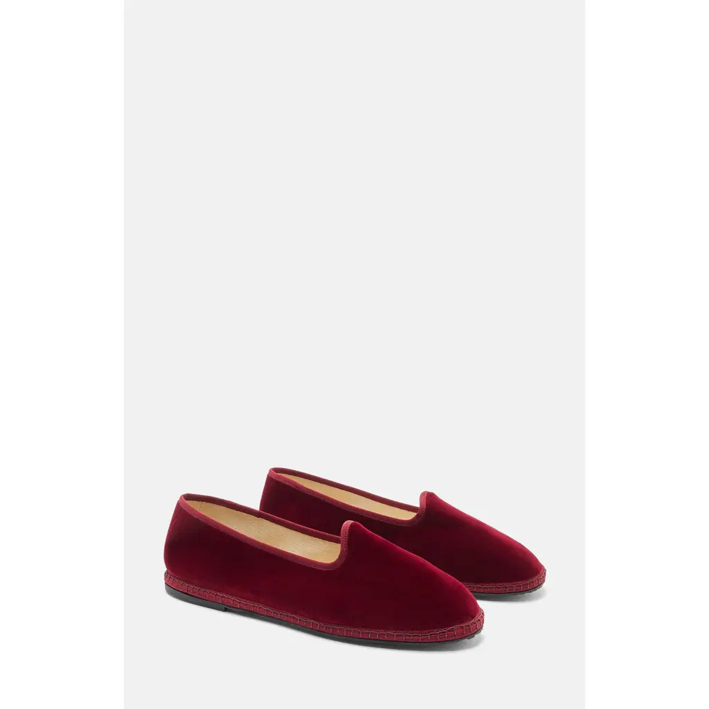 SCAROSSO Valentino Slippers in Burgundy - Velvet at Nordstrom, Size 45 | Nordstrom