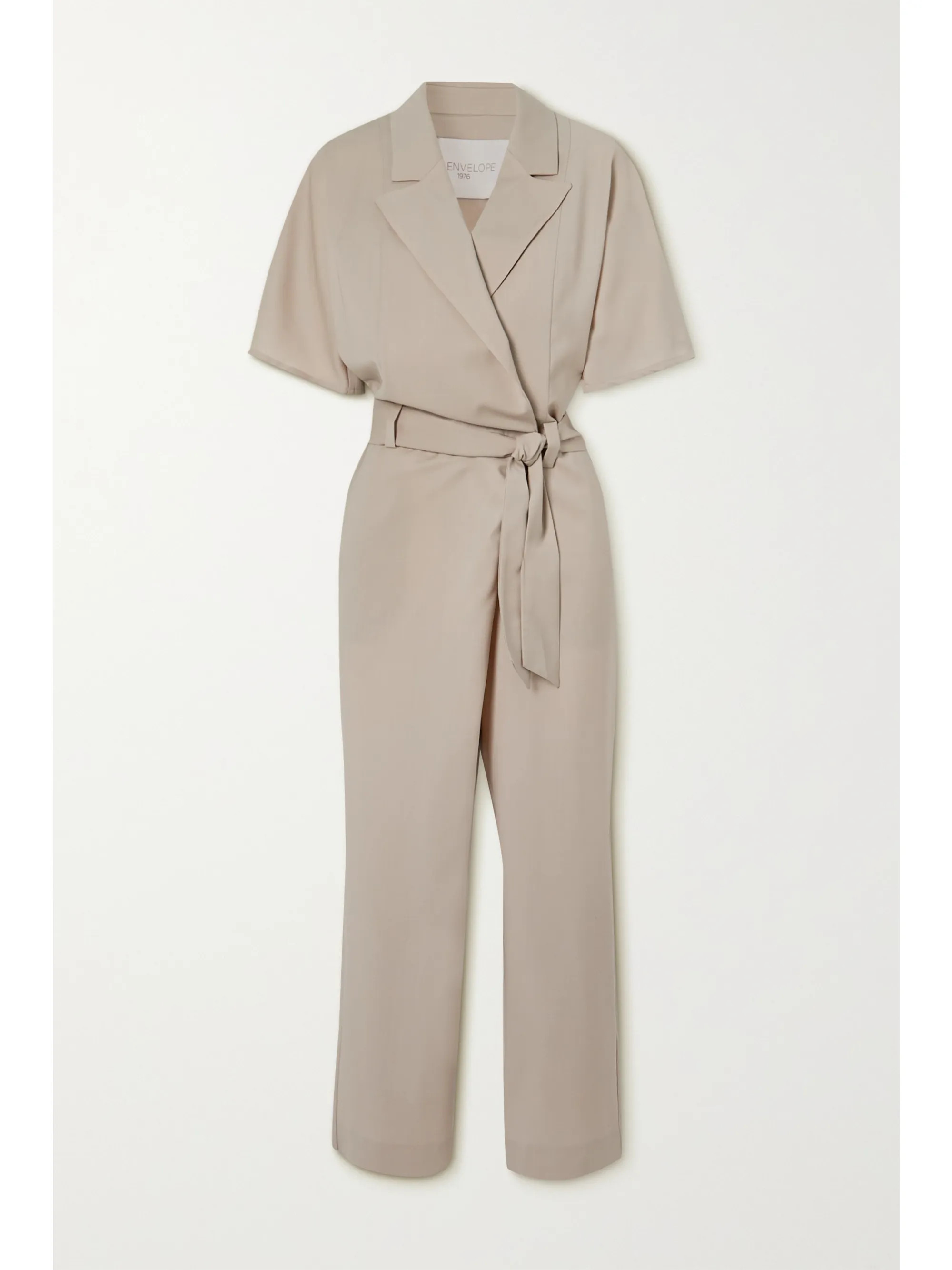 + NET SUSTAIN Casablanca wool-crepe wrap jumpsuit | NET-A-PORTER (UK & EU)