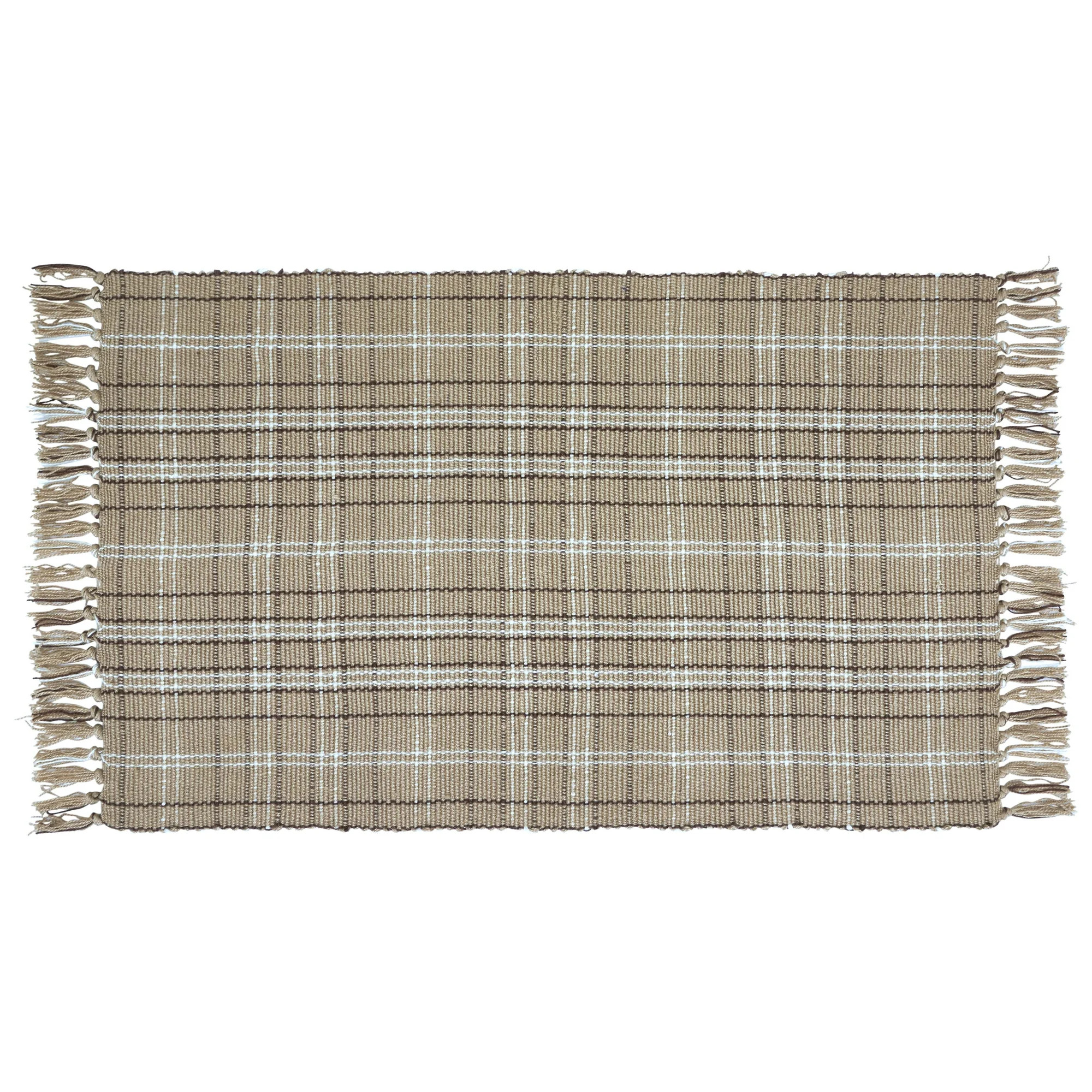 My Texas House Neutral Check Indoor/Outdoor Layering Rug, 24" x 38" - Walmart.com | Walmart (US)