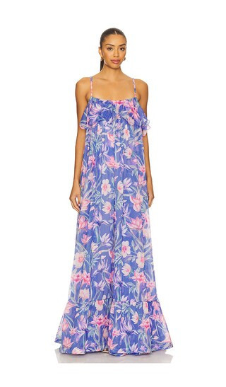 PatBO Amaryllis Maxi Dress in Blue. - size 0 | Revolve Clothing (Global)