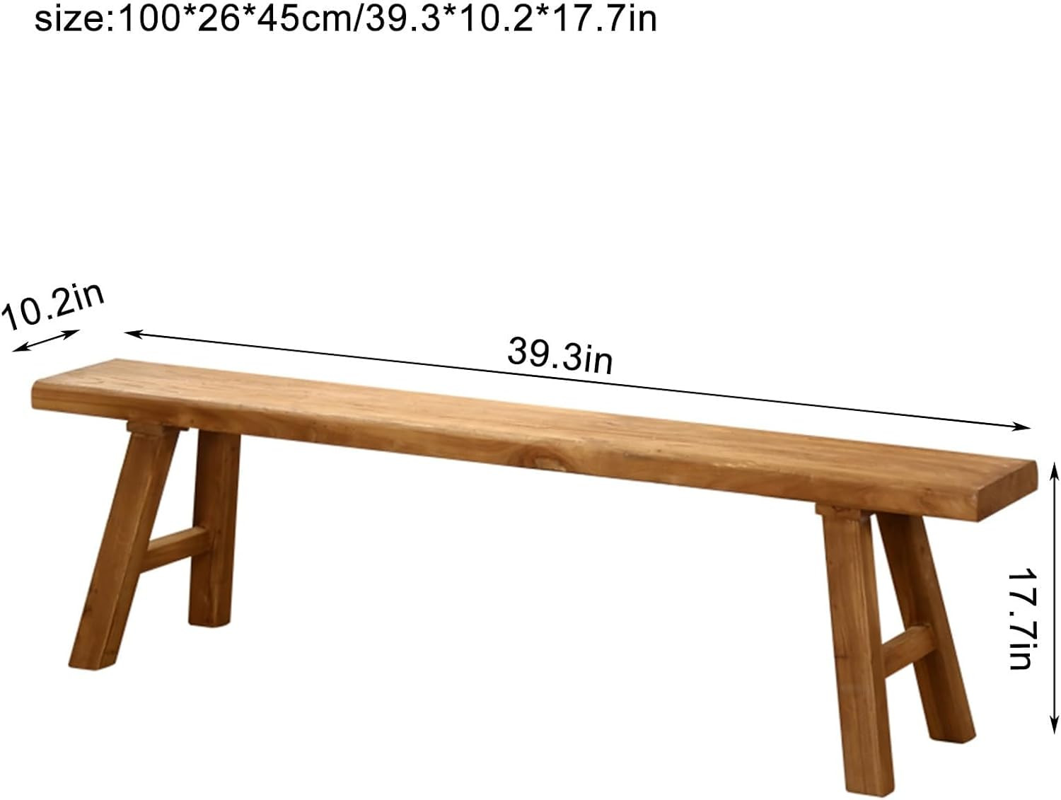 PLMOKN Wooden Narrow Bench Indoor Farmhouse Entryway Long Rustic Noodle for End of Bed Hallway Ch... | Amazon (US)