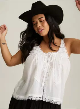 Festi Lace Tie-Front Tank | Torrid (US & Canada)