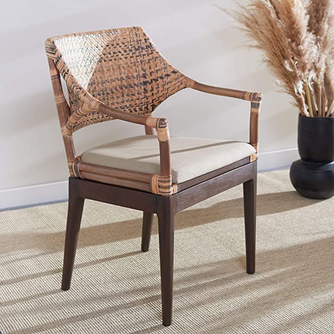Safavieh Home Collection Carlo Arm Chair, Honey | Amazon (US)