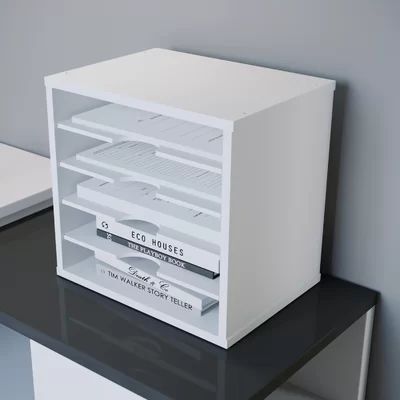 File Organizer Paper Sorter, 5 Tier Adjustable Shelves, Black Ballucci Color: White | Wayfair North America
