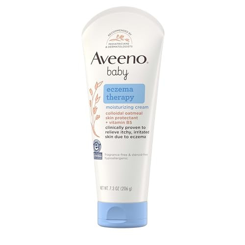 Aveeno Baby Eczema Therapy Moisturizing Cream, Natural Colloidal Oatmeal & Vitamin B5, Baby Eczema Cream for Dry, Itchy, Irritated Skin Due to Eczema, Paraben- & Steroid-Free, 7.3 oz | Amazon (US)