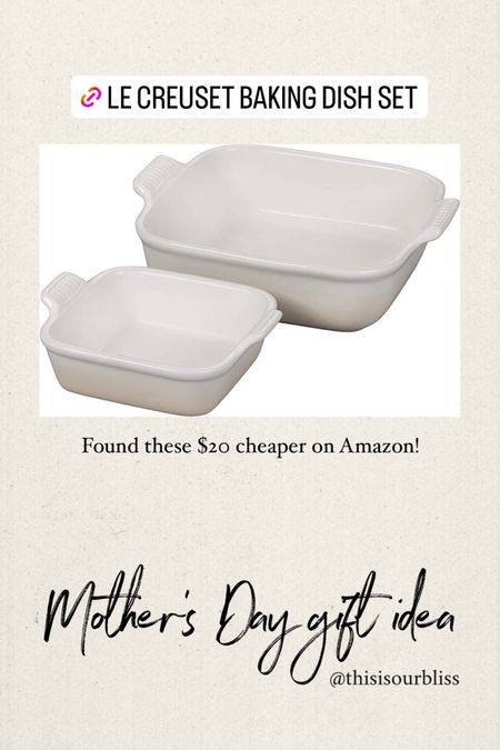 Le creuset baking dishes from amazon! Mothers day gift ideas!!! 

#LTKstyletip #LTKGiftGuide #LTKunder50