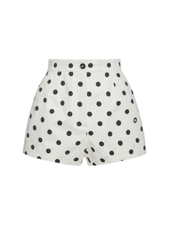 Polka dots logo drill shorts | Luisaviaroma