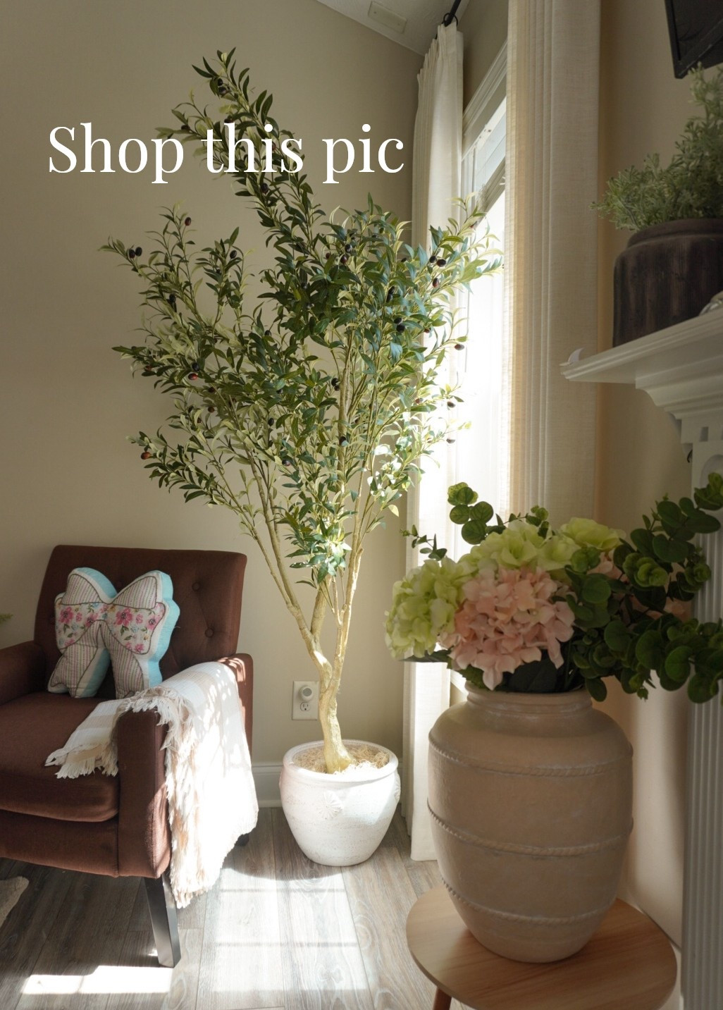 11" Cream Ceramic Pot by Ashland Hydrangea Stem. Olive Tree 6ft - Olive Trees Artificial Indoor.

#LTKHome #LTKSeasonal
