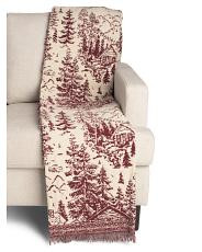 Log Cabin Forest Tapestry Throw, Polyester | TJ Maxx