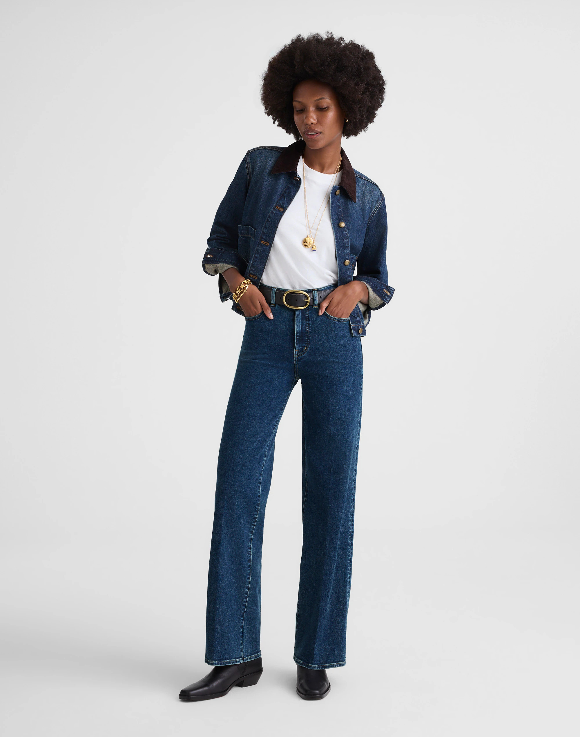 The Petite Wide-Leg Jean in Super Stretch Denim | Madewell