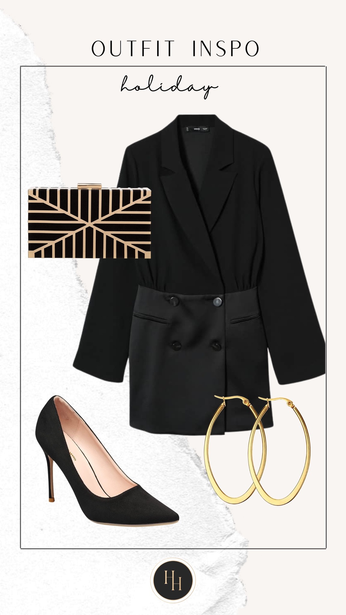 OUTFIT INSPO
holiday!

Holiday style, style tip, glam, blazer dress, clutch, gold, pumps, earrings, luxe 

#LTKstyletip #LTKHoliday #LTKSeasonal