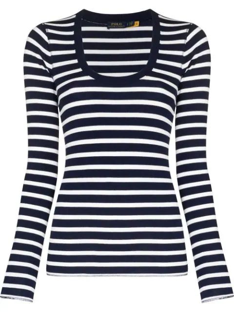 Polo Ralph Lauren horizontal-stripe long-sleeve Top - Farfetch | Farfetch Global