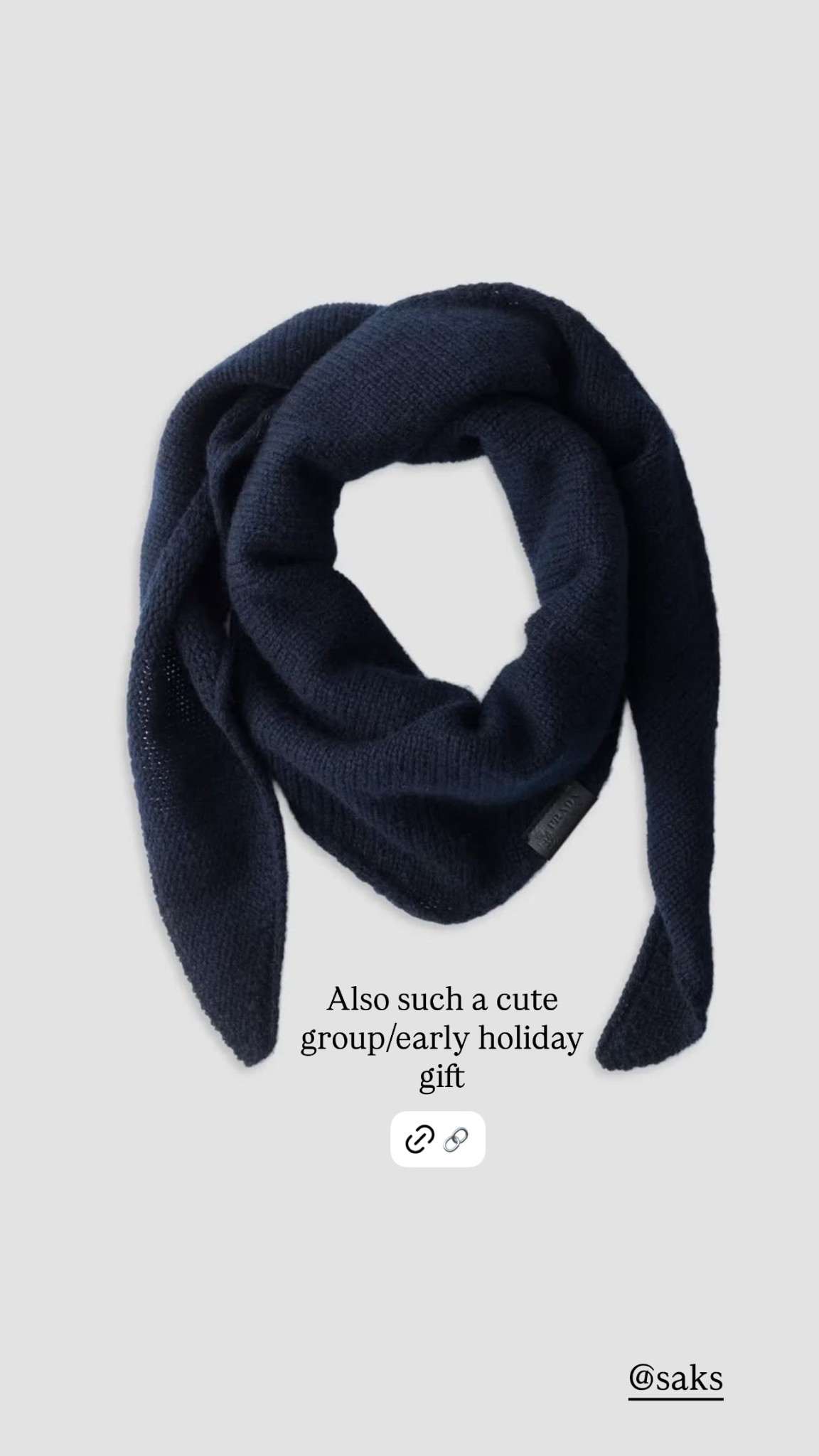 Also such a cute group/early holiday 
gift @Saks Fifth Avenue 

Prada navy blue cashmere shawl
Winter fashion
Fall fashion