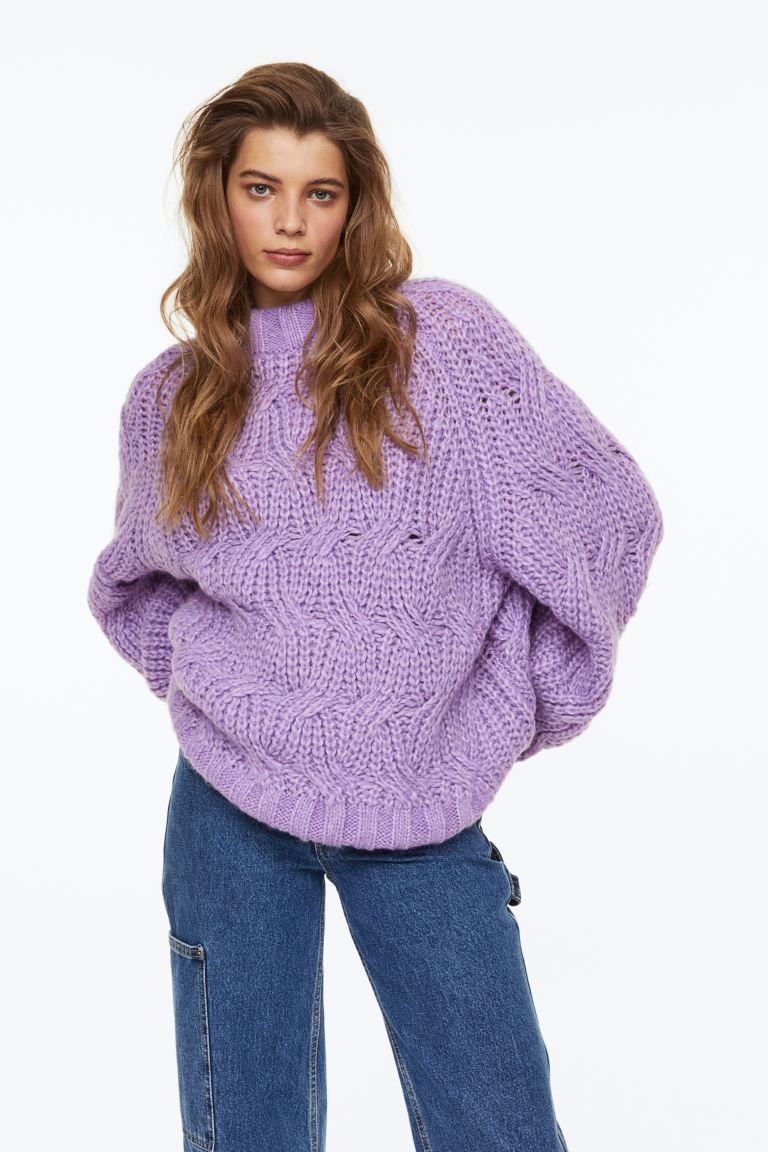 Oversized Cable-knit Wool-blend Sweater | H&M (US)