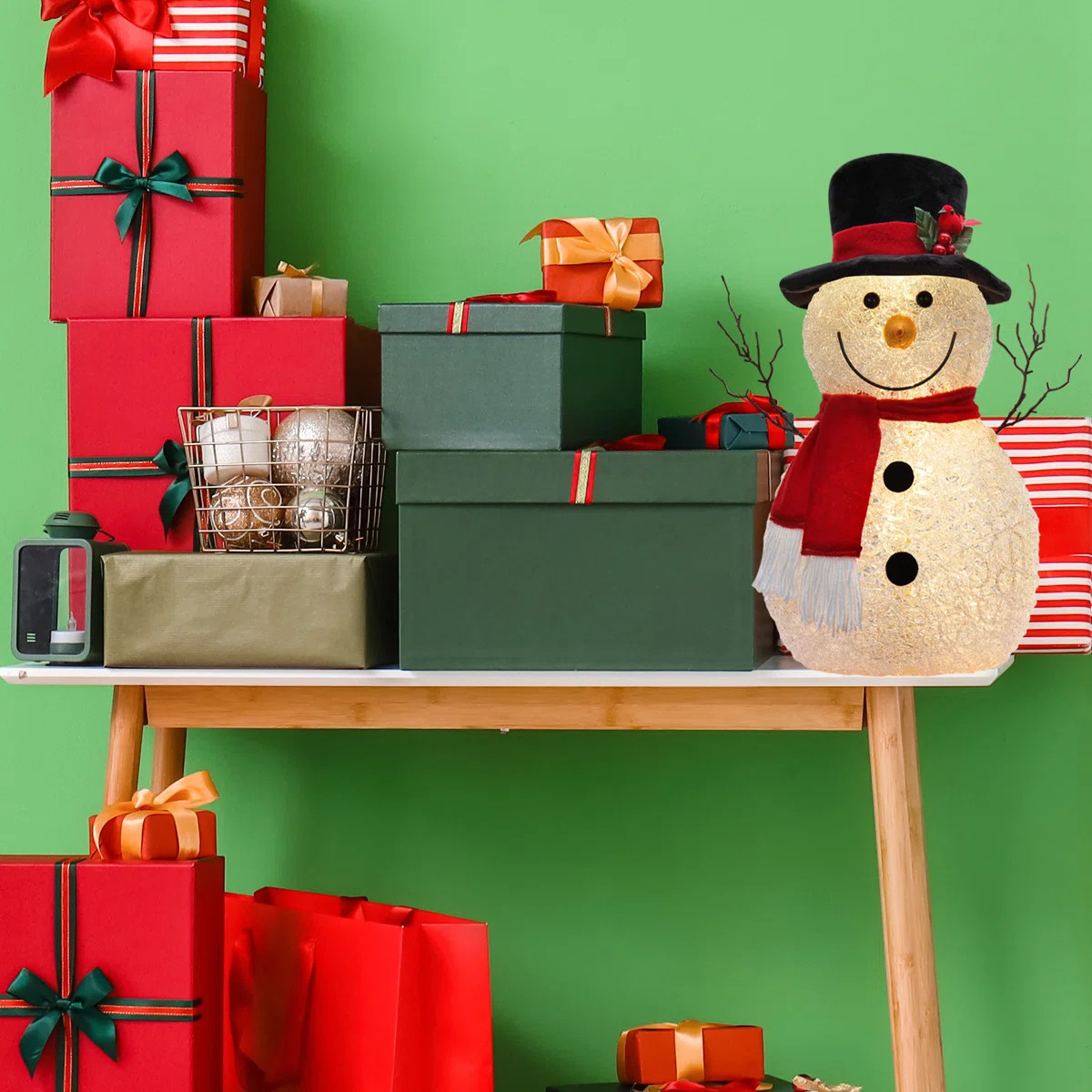 Spun Snowman Figurines with Led Lights | Wayfair North America