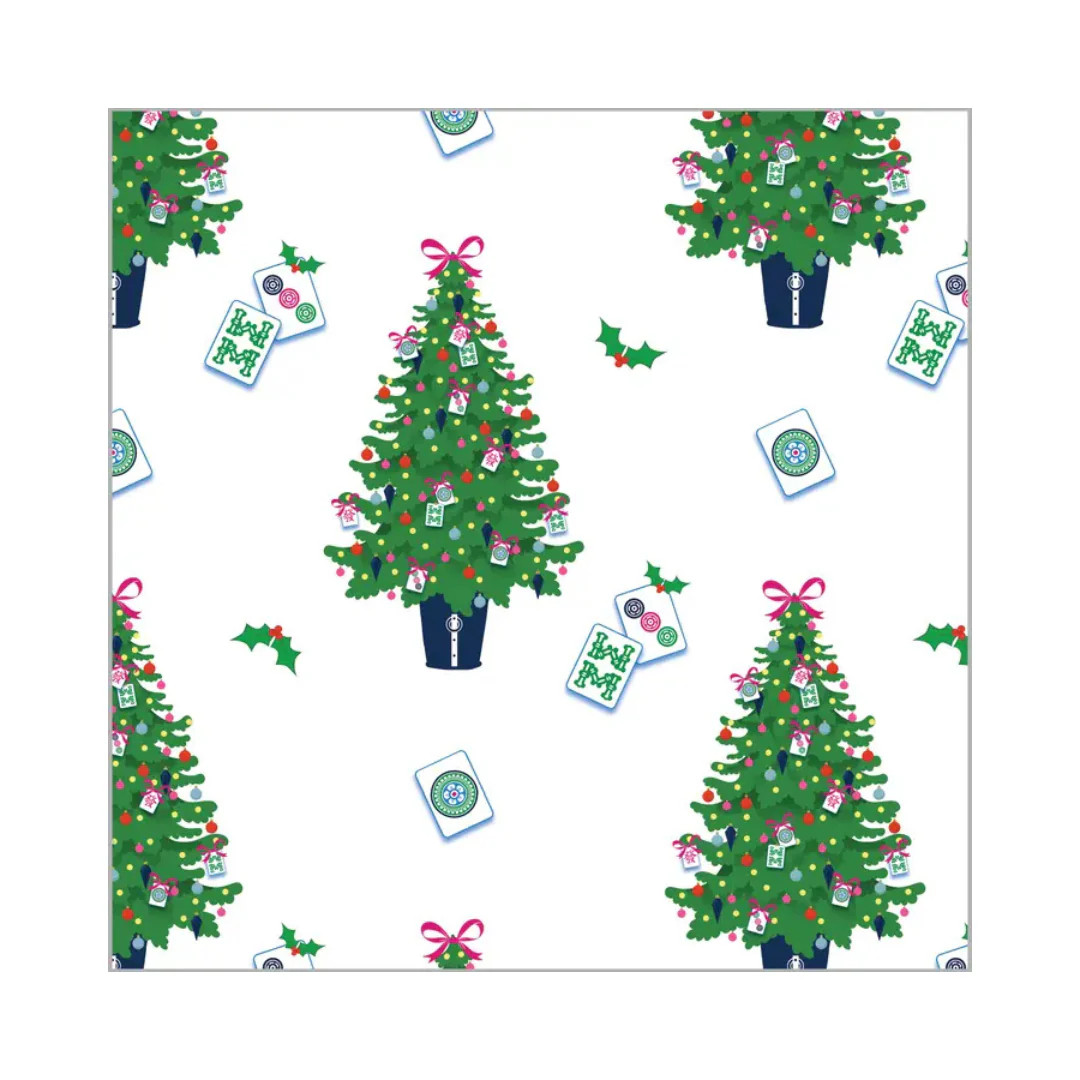 Merry Mahjong Gift Wrap | Pink Antlers