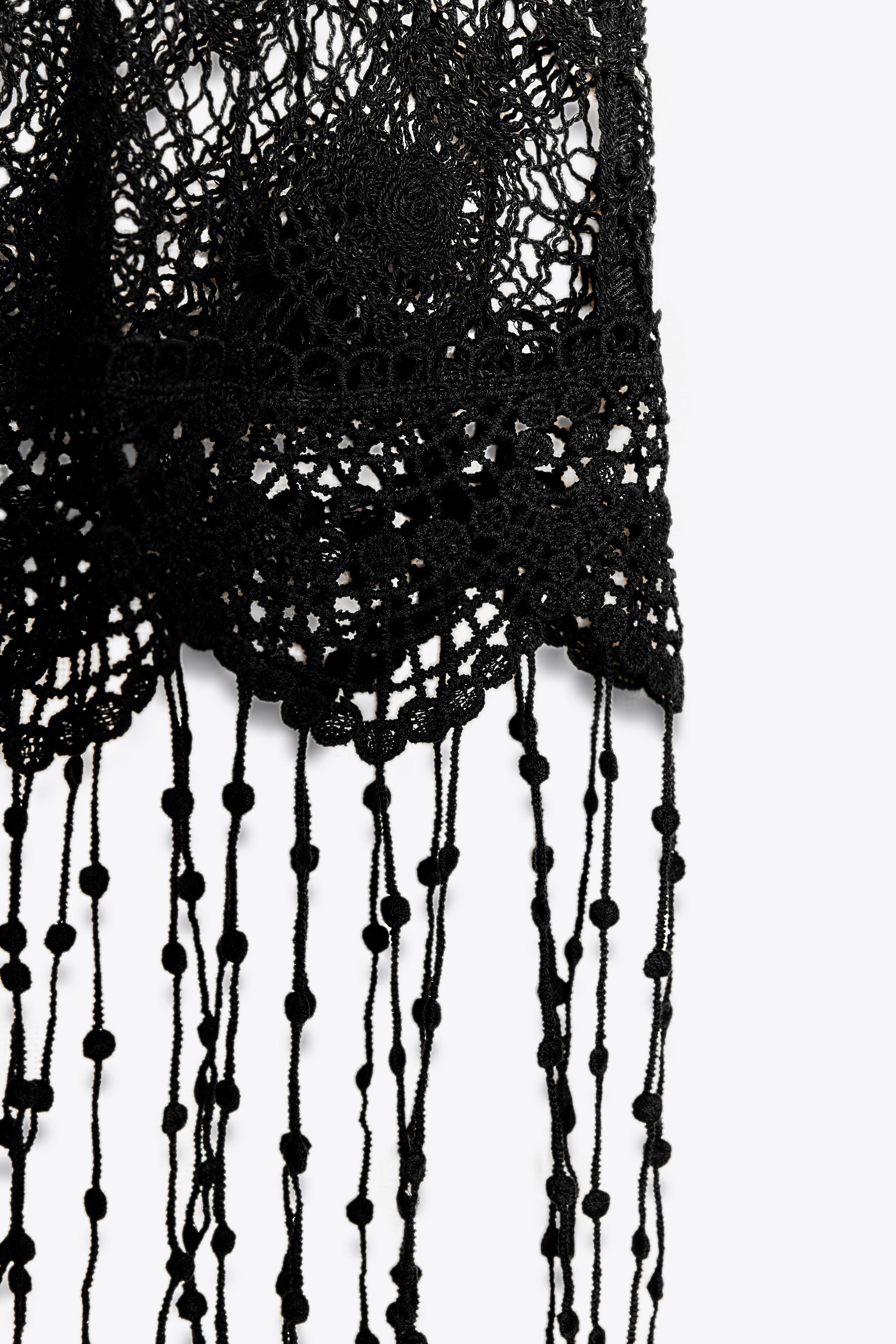 FRINGED CROCHET WAISTCOAT | Zara UK