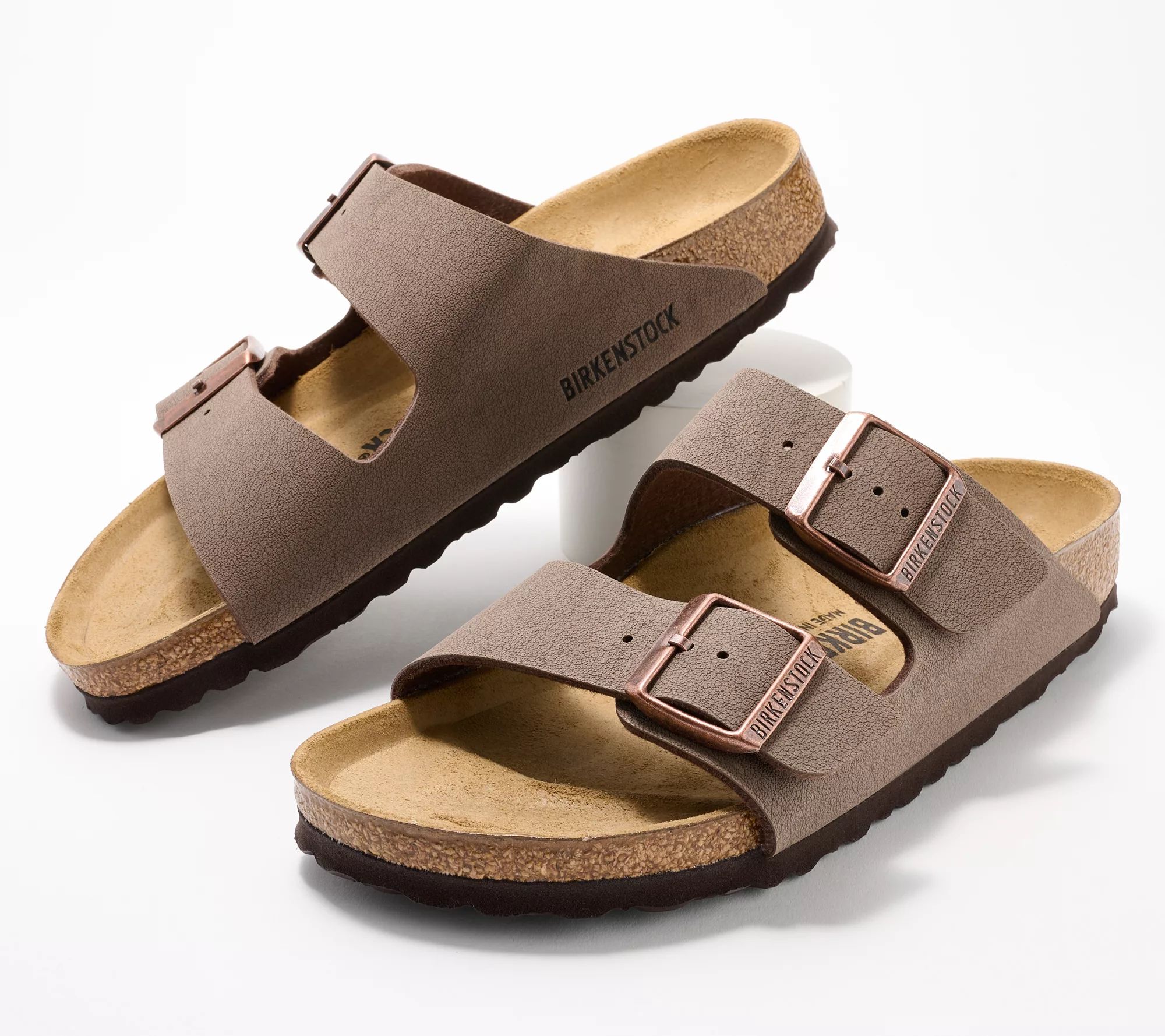 Birkenstock Leather Two-Strap Slide Sandal - Arizona | QVC