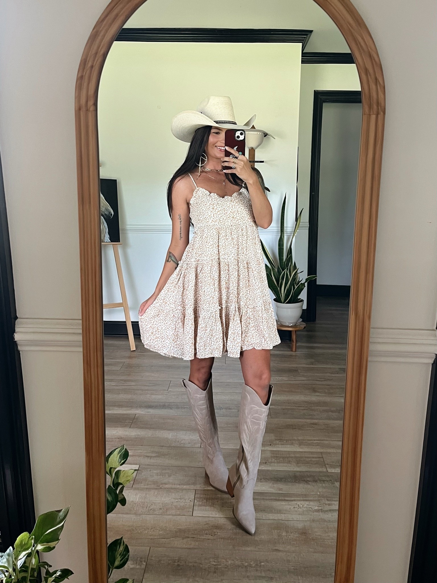 Mini dress comes in 2 colors! Wearing xs! Code LORI to save on western boots

#LTKootd #LTKgrwm #LTKSeasonal