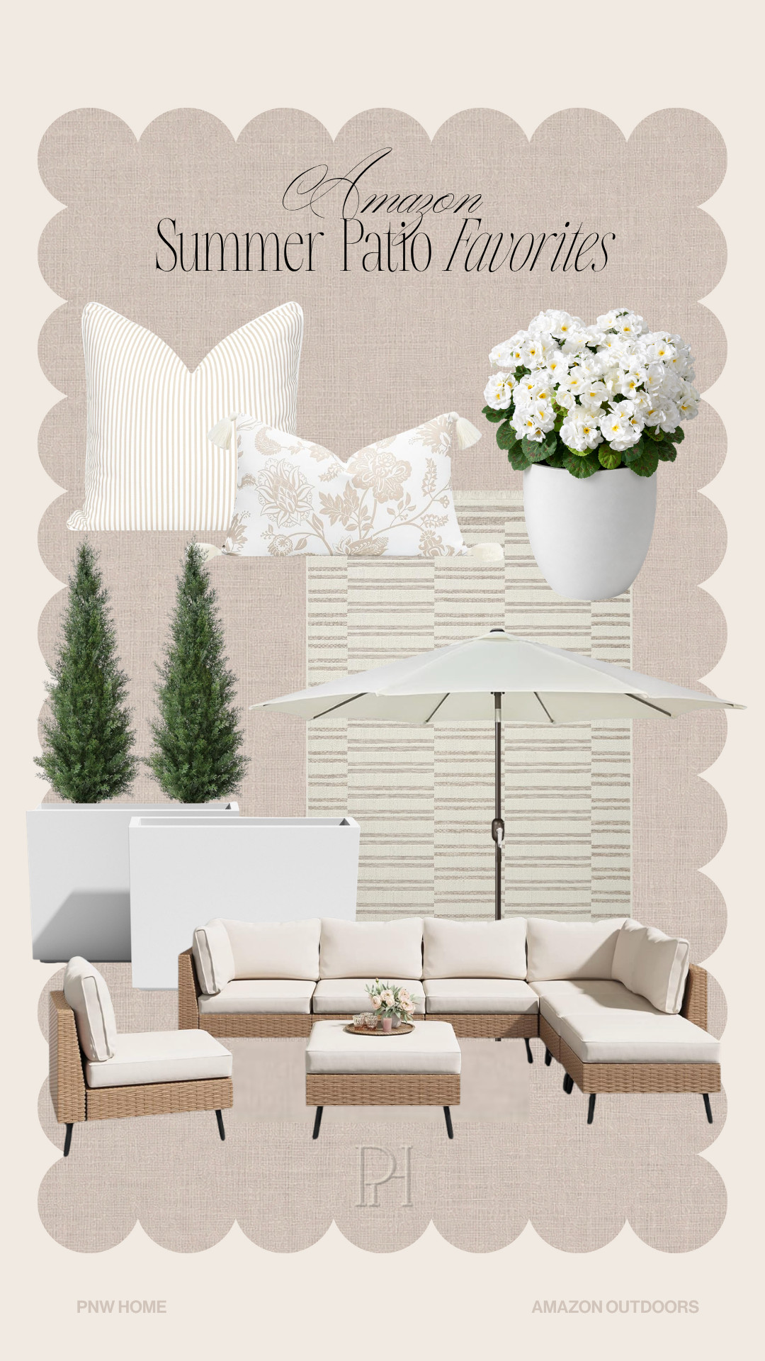 Amazon patio finds I'm currently loving!

neutral patio, patio sectional, outdoor sectional, outdoor couch, patio couch, patio chair, outdoor chair, neutral throw pillows, outdoor throw pillows, outdoor accent pillows, patio decor, outdoor decor, white planter pot, white planter boxes, faux topiaries, cedar topiaries, faux flowers, outdoor flowers, faux hydrangeas, outdoor rug, patio rug, tan rug, neutral rug, white flowers, white hydrangeas 

 #LTKSeasonal #LTKHome